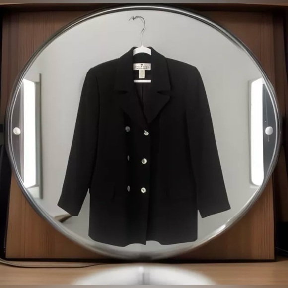 The Works Saks Fifth Avenue Vintage 80s Collarless Pinstripe Blazer Size 4